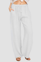 Bas de couleur unie à jambes larges et amples avec poches fendues